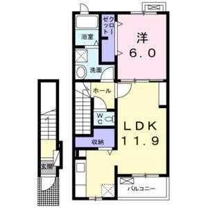 1LDK 間取り図