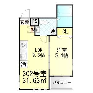1LDK 間取り図