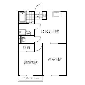 2DK 間取り図
