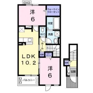 2LDK 間取り図