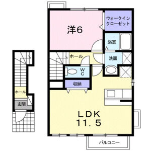 1LDK 間取り図