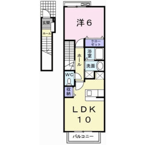 1LDK 間取り図