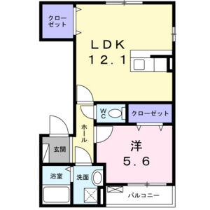 1LDK 間取り図