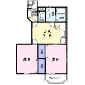 2DK 間取り図