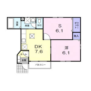 1DK 間取り図