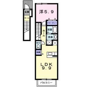 1LDK 間取り図