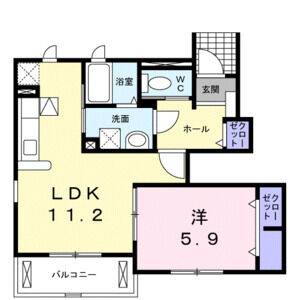 1LDK 間取り図