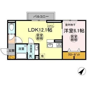 1LDK 間取り図