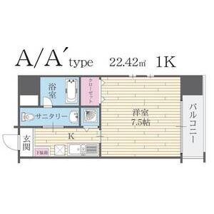 1K 間取り図