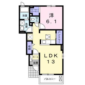 1LDK 間取り図