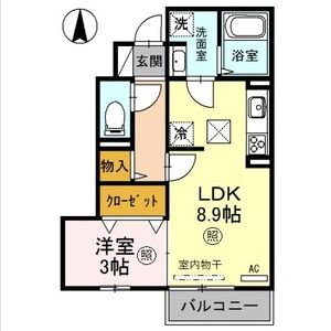 1LDK 間取り図