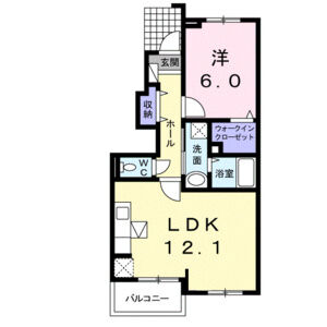 1LDK 間取り図
