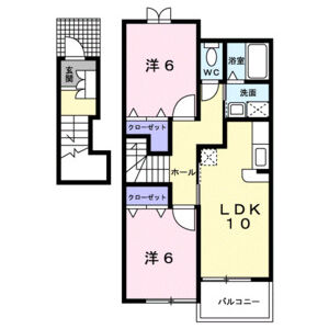 2LDK 間取り図