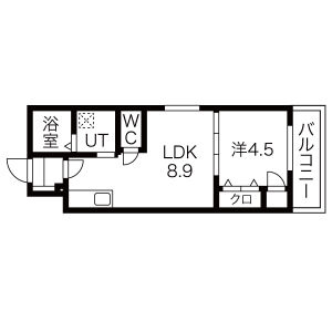 1LDK 間取り図