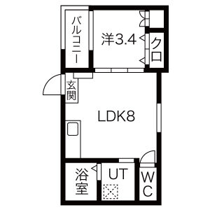 1LDK 間取り図