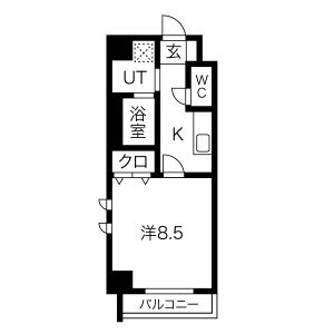 1K 間取り図