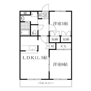2LDK 間取り図