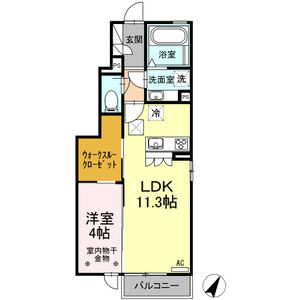 1LDK 間取り図