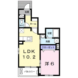 1LDK 間取り図