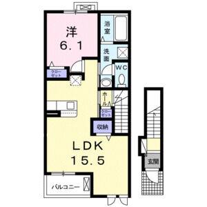 1LDK 間取り図