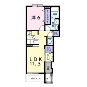 1LDK 間取り図