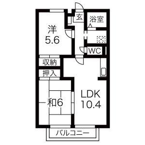 2LDK 間取り図
