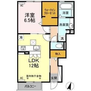 1LDK 間取り図