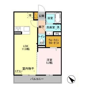 1LDK 間取り図