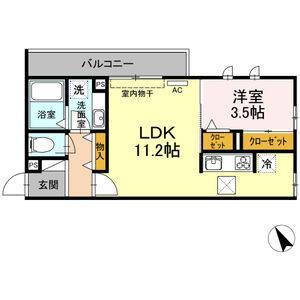 1LDK 間取り図