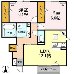 2LDK 間取り図