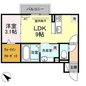 1LDK 間取り図