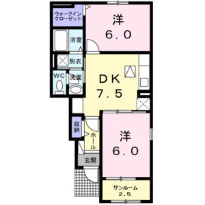 2DK 間取り図