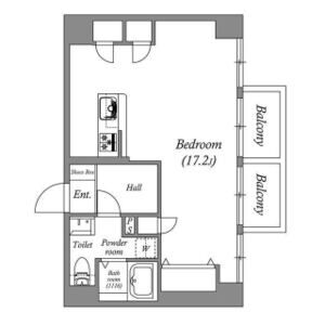 ワンルーム 間取り図