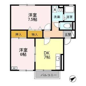 2DK 間取り図