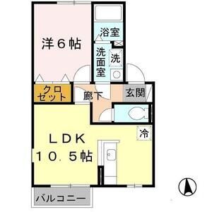 1LDK 間取り図