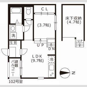 1LDK 間取り図