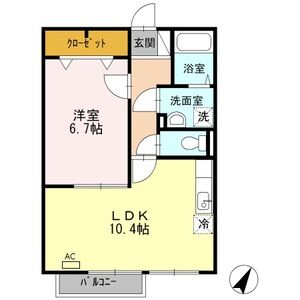 1LDK 間取り図