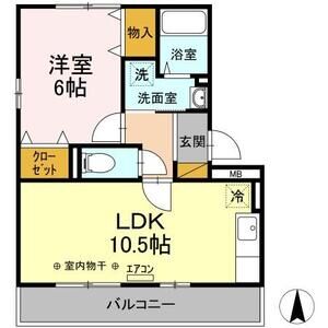 1LDK 間取り図