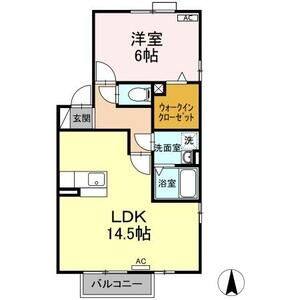 1LDK 間取り図