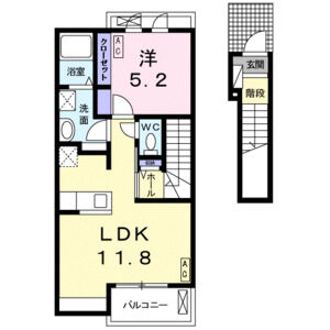 1LDK 間取り図