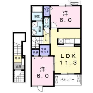 2LDK 間取り図
