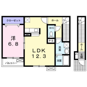 1LDK 間取り図