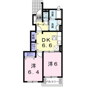 2DK 間取り図