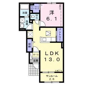1LDK 間取り図