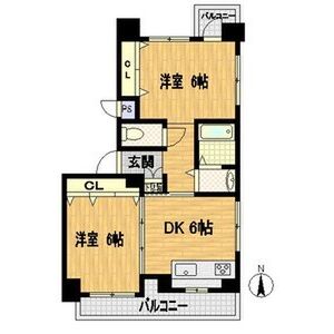2DK 間取り図
