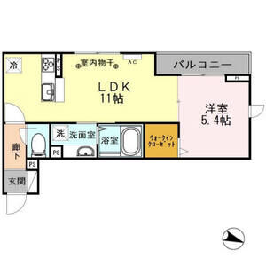 1LDK 間取り図