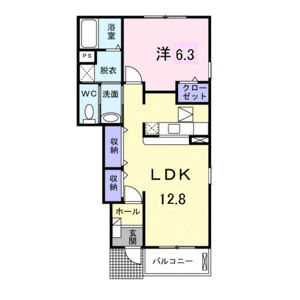 1LDK 間取り図
