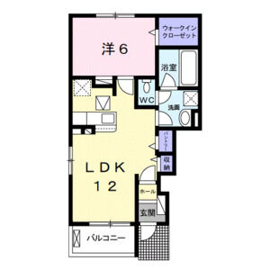 1LDK 間取り図