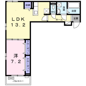 1LDK 間取り図