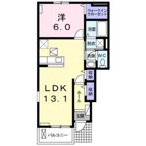 1LDK 間取り図